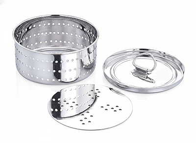 Granny Kitchen Express Stainless Steel Round Paneer Maker with Lid and Strainer Plate