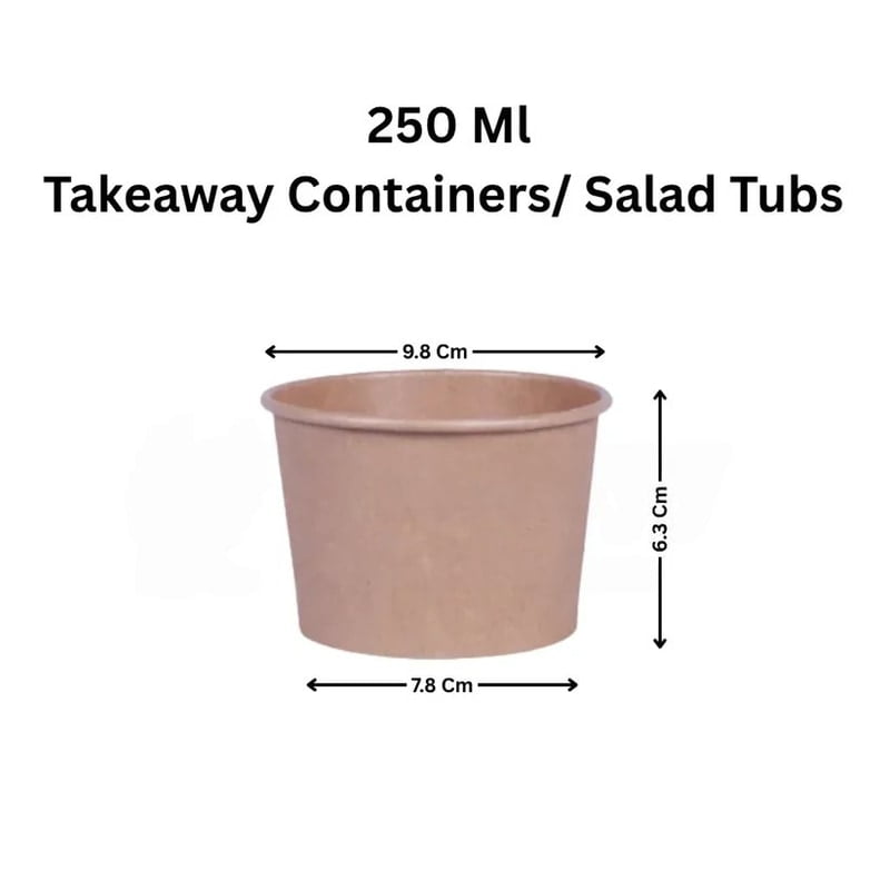 Kraft tub with PP lid 250ml