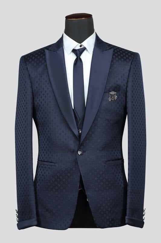 Royal Pinned Blue Tuxedos Suits
