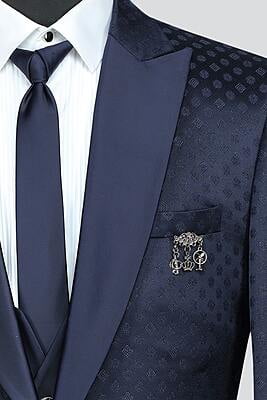 Royal Pinned Blue Tuxedos Suits