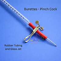 Burettes - Pinch Cock Rubber tubing and glass jet