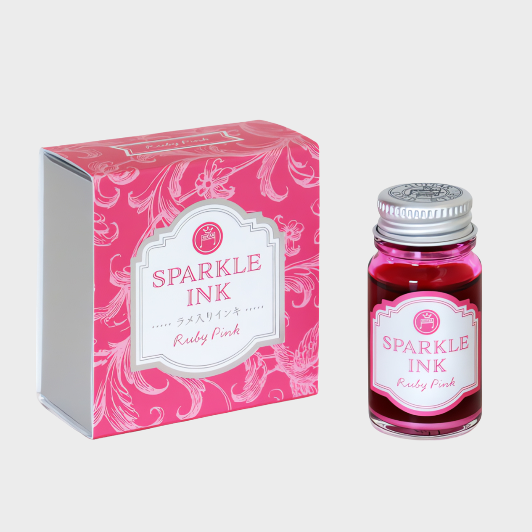 Teranishi Chemical | Ink | 12ml | Guitar | Sparkle | For Glass Pen,Dip Pen,Brush | Ruby Pink
