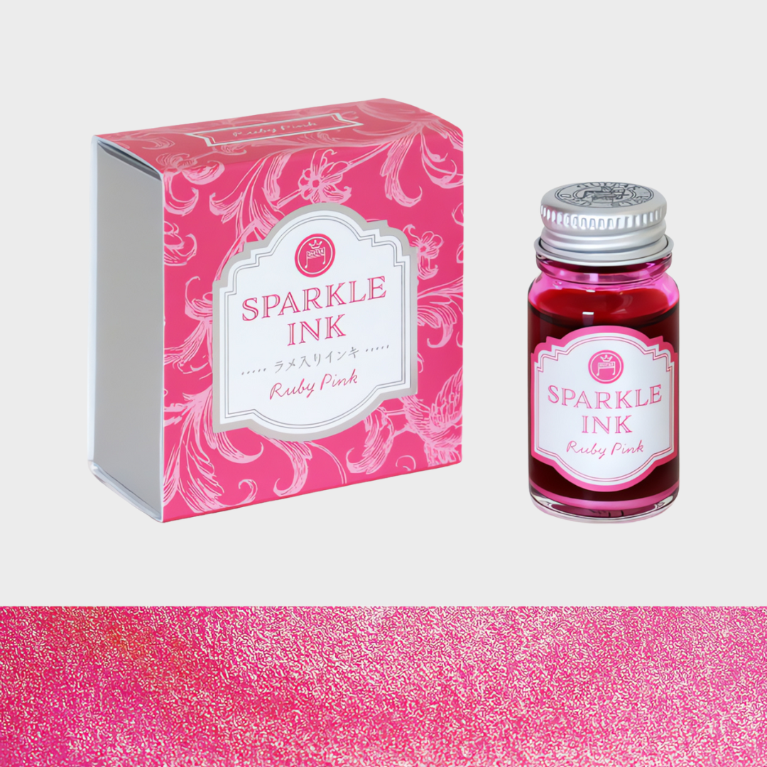 Teranishi Chemical | Ink | 12ml | Guitar | Sparkle | For Glass Pen,Dip Pen,Brush | Ruby Pink
