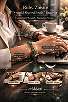 Ruby Zoisite Pyramid Bracelet