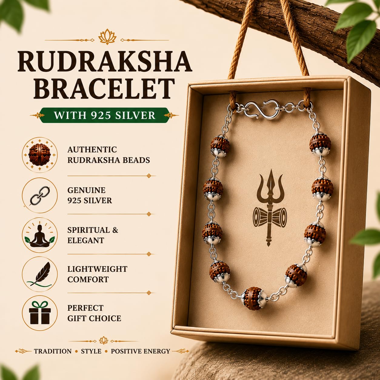 Silver Rudraksha Bracelet
