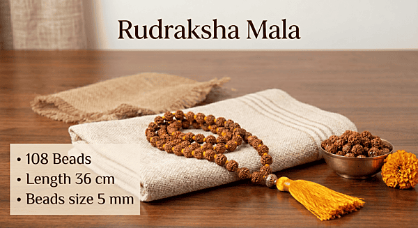 Rudraksha Mala 108 Beads, Length 36 cm, Beads size 5 mm Rudraksha Mala 108 Beads, Length 36 cm, Beads size 5 mm