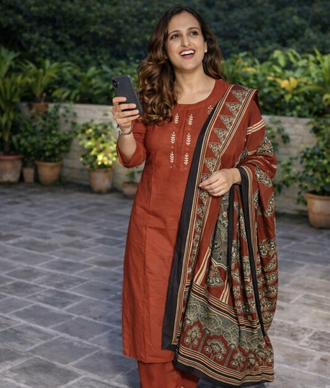 Rust Aura Kurta Set