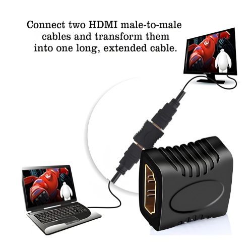 HDMI Female to Female Type-A Coupler Extender | Converter for HDTV, TV Stick, Chromecast, Laptop, Projector