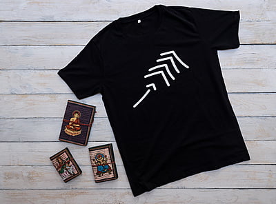 'Next Angle' Half Sleeve Unisex Crew Neck Tee (Black)