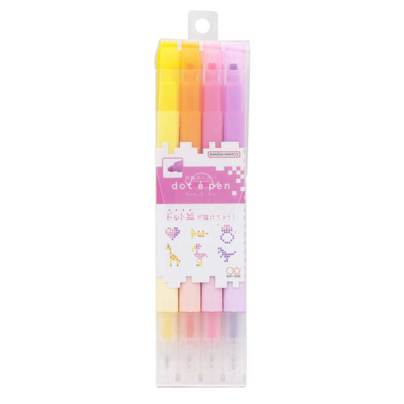 Sun-Star Square Marker Dot e Pen Set A Pack of 4