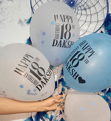 50pcs Custom Name Printed Balloons – Multicolor Balloons for Birthday Party, Anniversary, Baby Shower, Décor