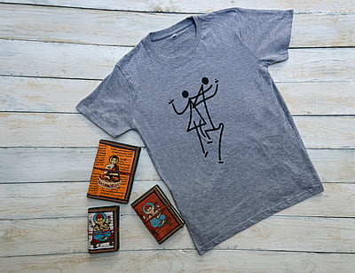 'Dance' Half Sleeve Unisex Crew Neck Tee (Grey)