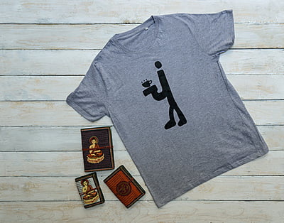 'Chai' Half Sleeve Unisex Crew Neck Tee (Grey)