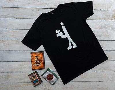 'Chai' Half Sleeve Unisex Crew Neck Tee (Black)