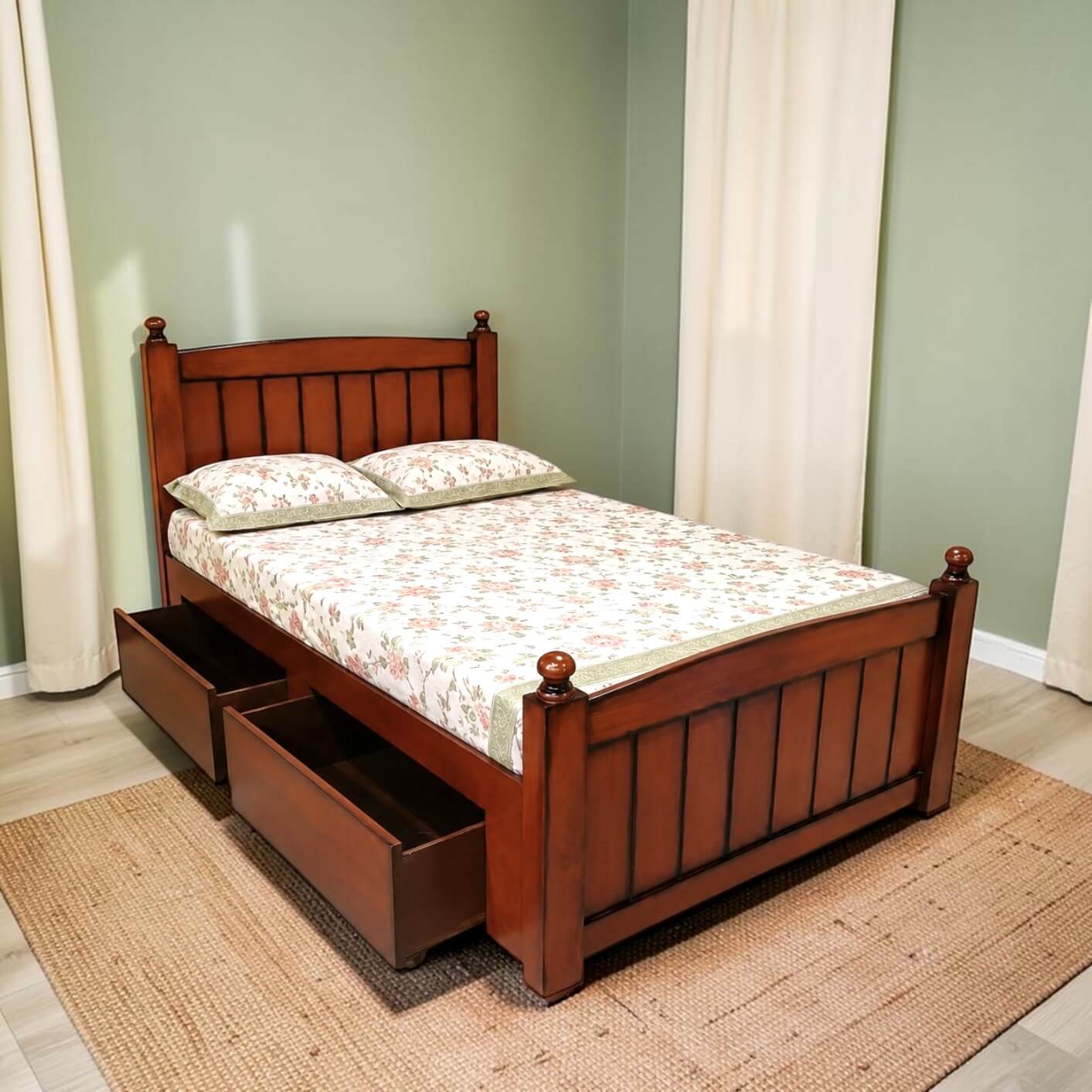 SAF-BD-07 Cot Bottom Drawer|78X48|Black Walnut||Cot/Bed Set