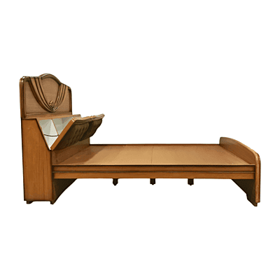 SAF-BD-12 Solid Teak wood HB WP Cot|78X72|Natural||Cot/Bed Set