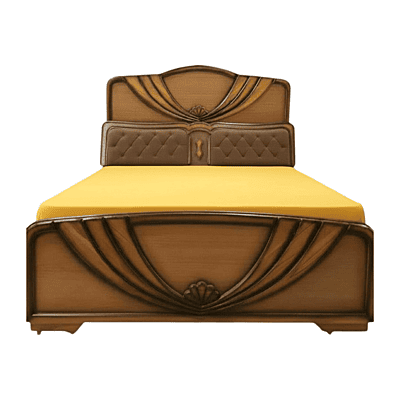 SAF-BD-12 Solid Teak wood HB WP Cot|78X60|Natural||Cot/Bed Set