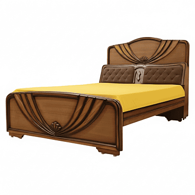 SAF-BD-12 Solid Teak wood HB WP Cot|78X60|Natural||Cot/Bed Set