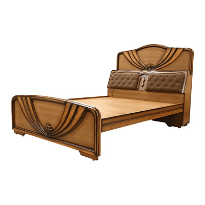 SAF-BD-12 Solid Teak wood HB WP Cot|78X60|Natural||Cot/Bed Set