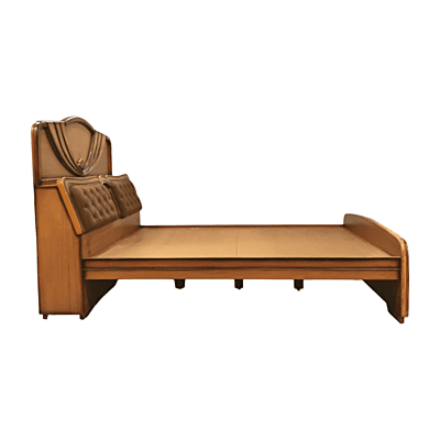 SAF-BD-12 Solid Teak wood HB WP Cot|78X72|Natural||Cot/Bed Set