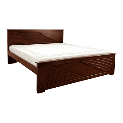 SAF-BT-07 Hard Wood with Ply Cot|78X60|Walnut||Cot/Bed Set