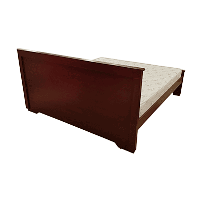SAF-BT-07 Hard Wood with Ply Cot|78X72|Walnut||Cot/Bed Set