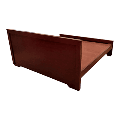 SAF-BT-07 Hard Wood with Ply Cot|78X60|Walnut||Cot/Bed Set