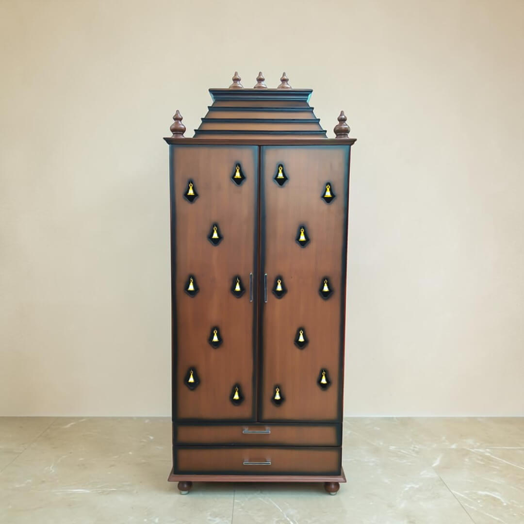 SAF-PJ-001-pooja mandapam ost teak ply|72X30|New Walnut||Pooja Unit