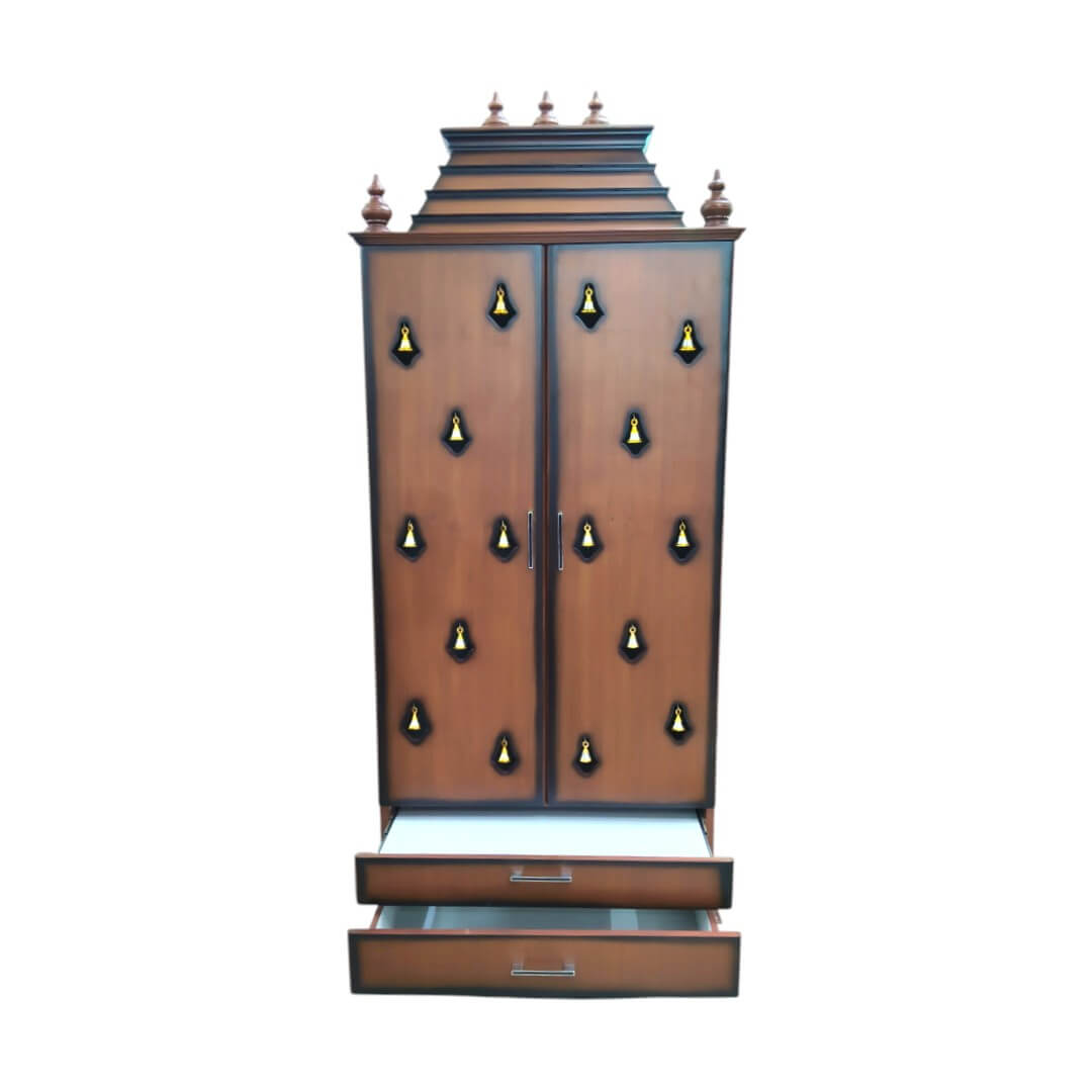 SAF-PJ-001-pooja mandapam ost teak ply|72X30|New Walnut||Pooja Unit
