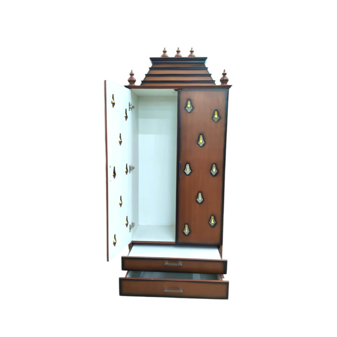 SAF-PJ-001-pooja mandapam ost teak ply|72X30|New Walnut||Pooja Unit