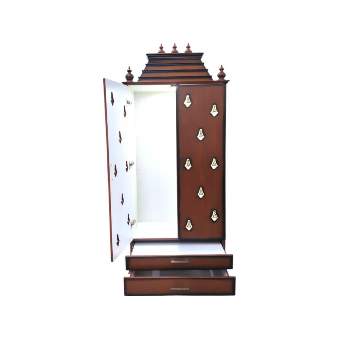 SAF-PJ-001-pooja mandapam ost teak ply|72X30|New Walnut||Pooja Unit