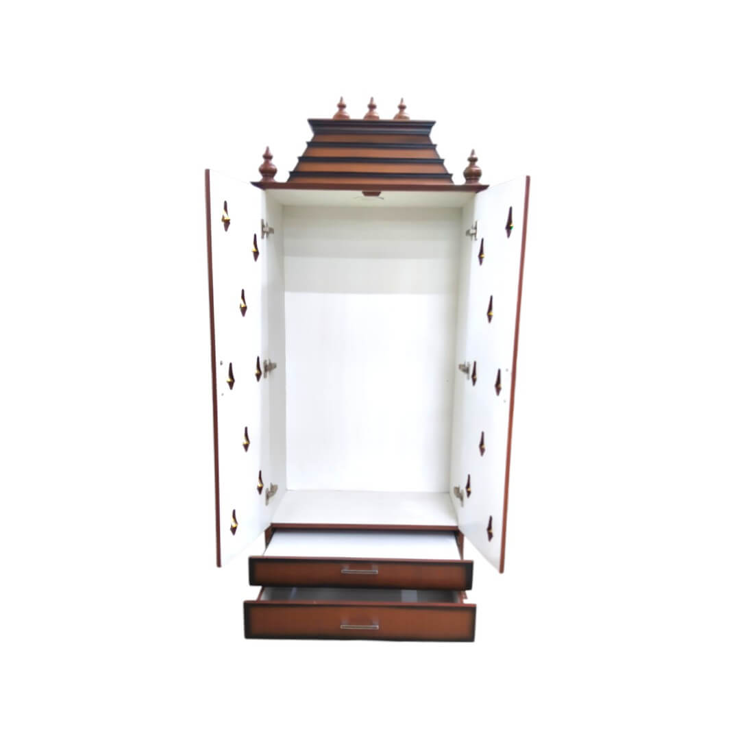 SAF-PJ-001-pooja mandapam ost teak ply|72X30|New Walnut||Pooja Unit