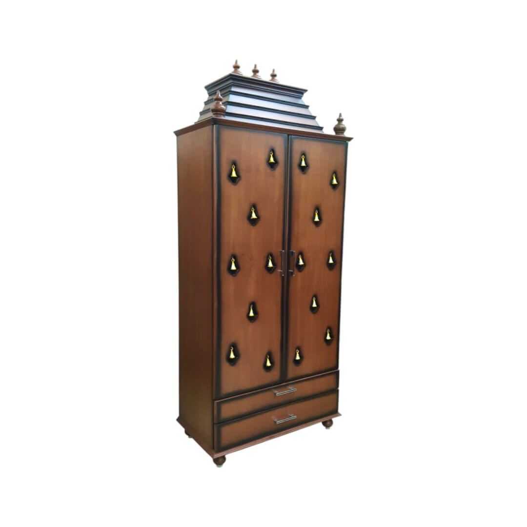 SAF-PJ-001-pooja mandapam ost teak ply|72X30|New Walnut||Pooja Unit
