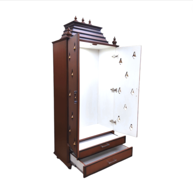 SAF-PJ-001-pooja mandapam ost teak ply|72X30|New Walnut||Pooja Unit