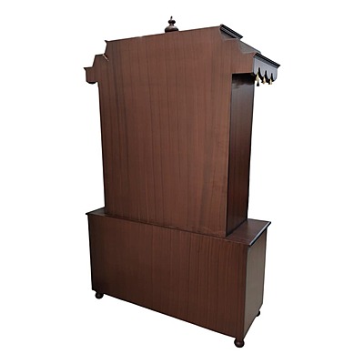 SAF-PJ-006 MDF Pooja Mandapam 3 Drawer with 2 Cupboard|78X48|New Walnut||Pooja Unit