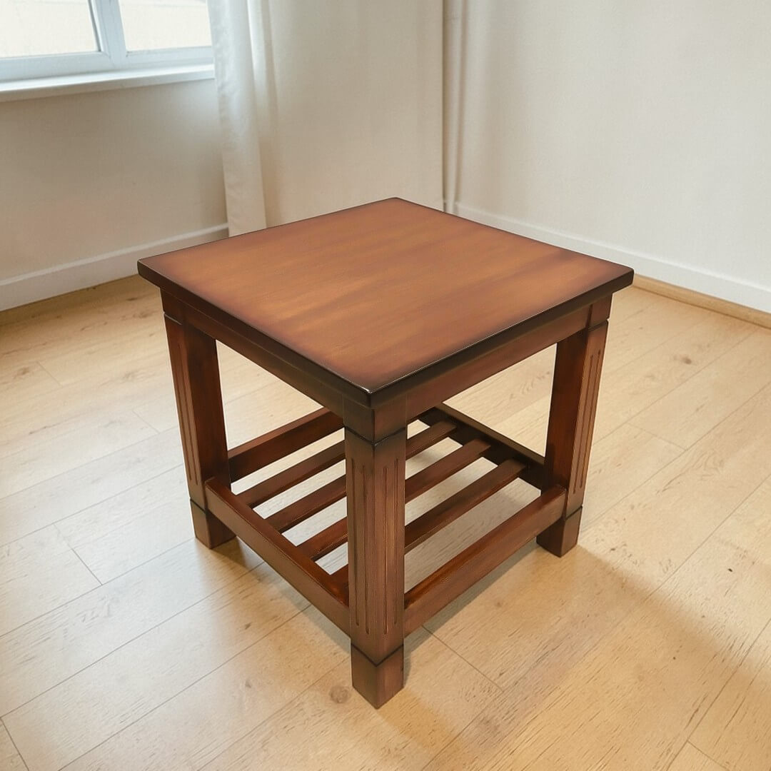 SAF-SCT-03 Center Table With OST Top|18X18|New Walnut||Center/Side Table