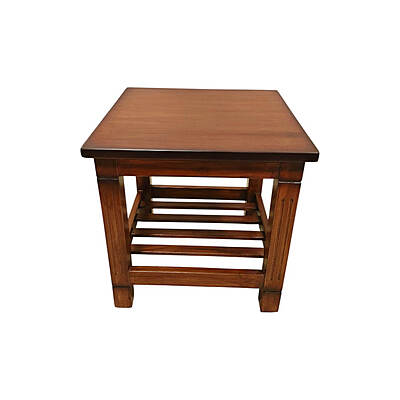 SAF-SCT-03 Center Table With OST Top|18X18|New Walnut||Center/Side Table