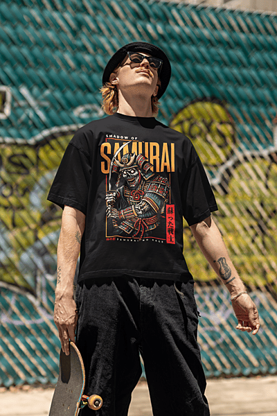 Oversized t-shirt featuring Samurai