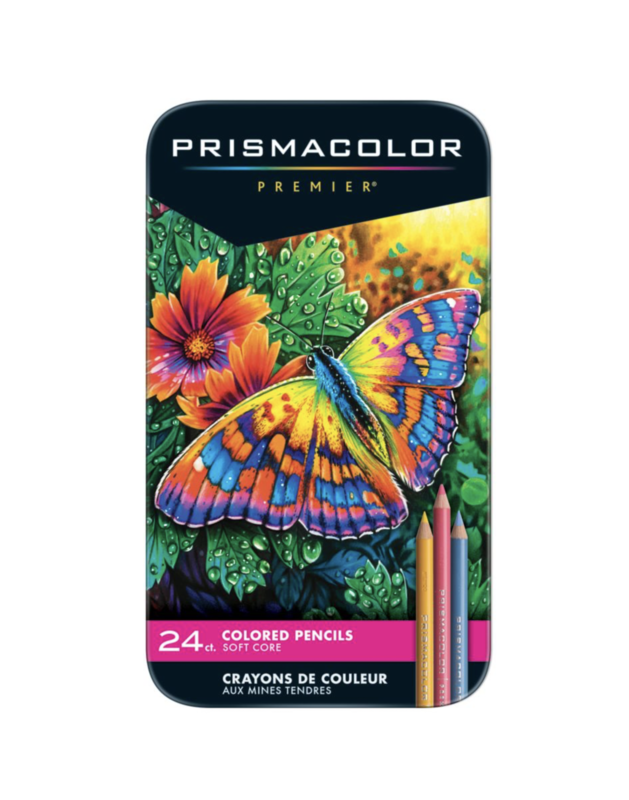 PRISMACOLOR PREMIER PENCILS, SET OF 24 ASSORTED COLORS IN TIN
