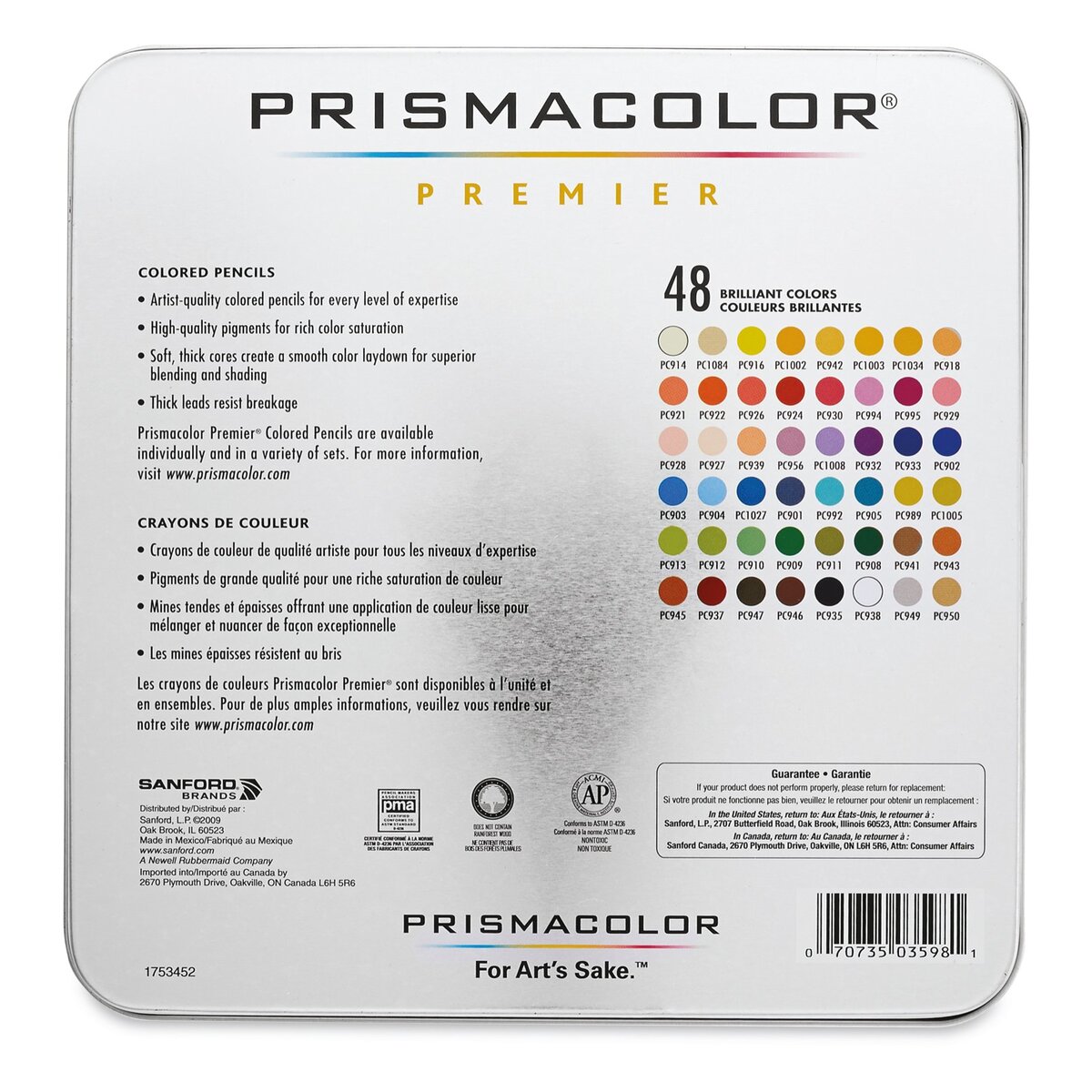 PRISMACOLOR PREMIER PENCIL SET IN TIN PRISMACOLOR PREMIER PENCIL SET IN TIN
