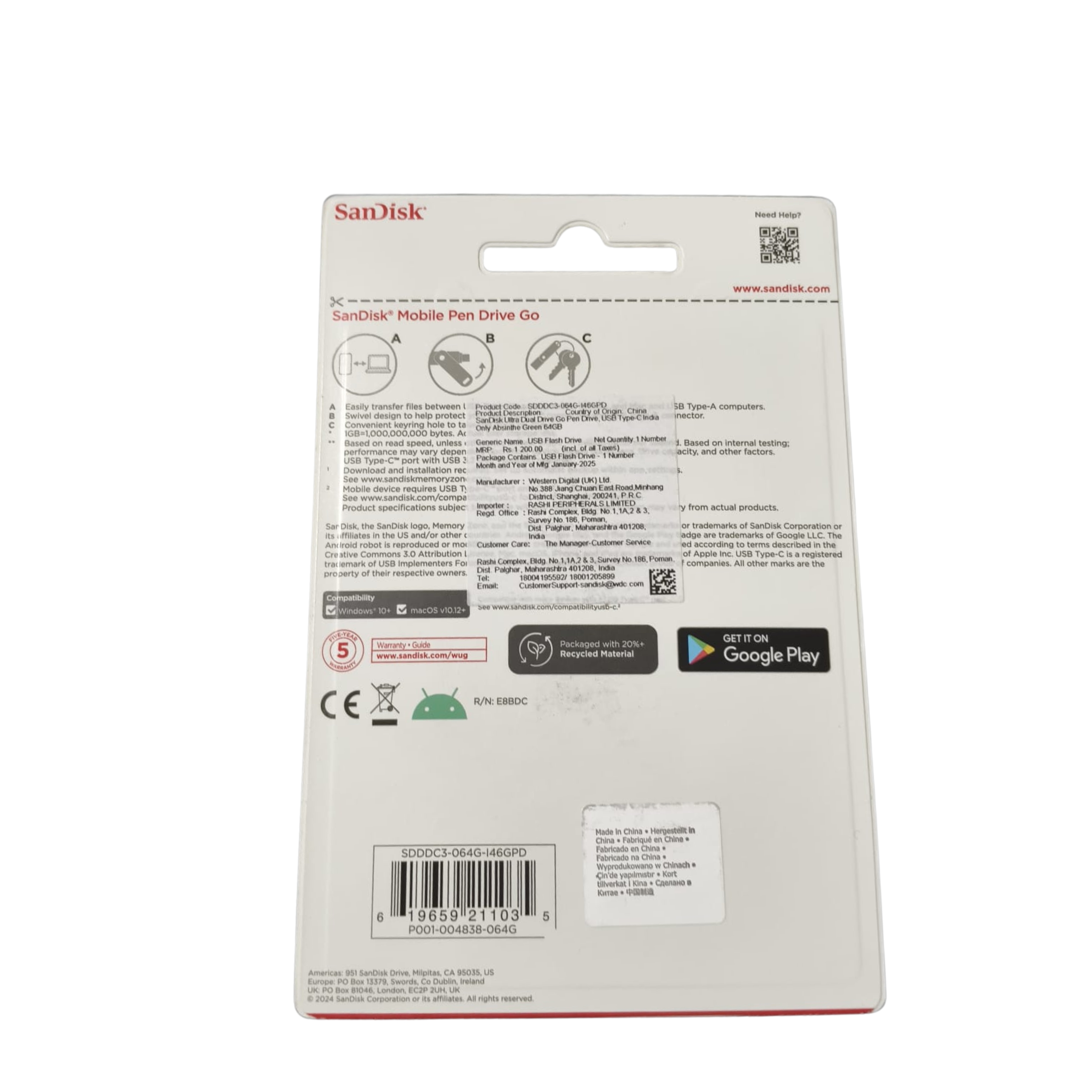 SANDISK PEN DRIVE | ULTRA DUAL DRIVE GO| Type-C 64GB| USB 3.1 FLASH DRIVE |UPTO 300MB/S| Absinthe Green SANDISK PEN DRIVE | ULTRA DUAL DRIVE GO| Type-C 64GB| USB 3.1 FLASH DRIVE |UPTO 300MB/S| Absinthe Green