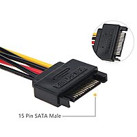 IDE to Dual SATA Power Adapter Y Cable | 15-Pin Male to Dual 15-Pin Female Splitter for Desktop, Laptop, DVR (Black) IDE to Dual SATA Power Adapter Y Cable | 15-Pin Male to Dual 15-Pin Female Splitter for Desktop, Laptop, DVR (Black)