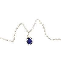 Sterling Silver Chain with Blue Stone Pendant