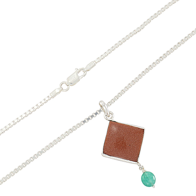 Sterling Silver Chain with Diamond Rajavarthi Pendant Sterling Silver Chain with Diamond Rajavarthi Pendant