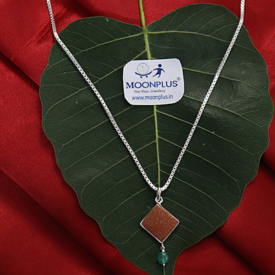 Sterling Silver Chain with Diamond Rajavarthi Pendant Sterling Silver Chain with Diamond Rajavarthi Pendant