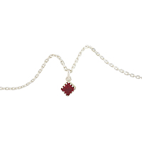 Sterling Silver Chain with Red Stone Pendant