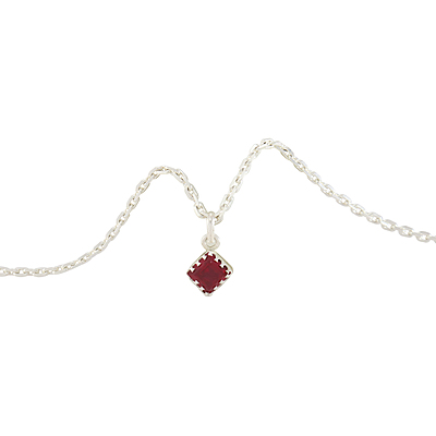Sterling Silver Chain with Red Stone Pendant Sterling Silver Chain with Red Stone Pendant