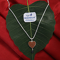 Sterling Silver Chain with Heart Rajavarthi Stone Pendant (Blue)