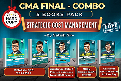 CMA Final Strategic Cost Management (SCM) Combo Book Set (Question Bank (Vol 1 & 2), MCQ, DJB, Summary Notes) by CA Satish Jalan