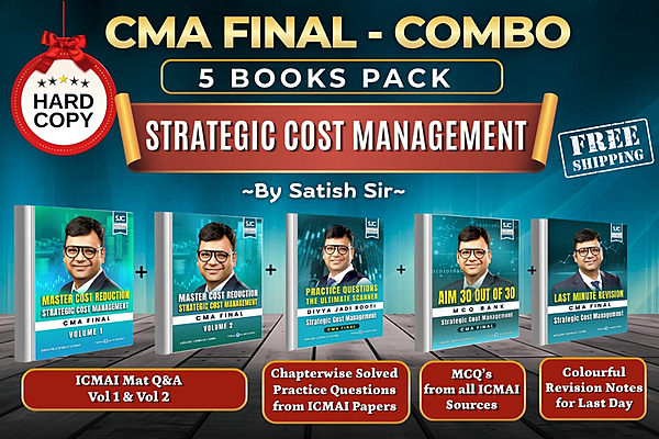 CMA Final Strategic Cost Management (SCM) Combo Book Set (Question Bank (Vol 1 & 2), MCQ, DJB, Summary Notes) by CA Satish Jalan